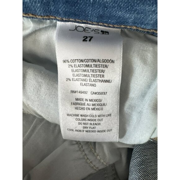 Joes Jeans High Rise Cropped Bootcut Jeans size 27 Distressed Blue Portsmount - Picture 3 of 4